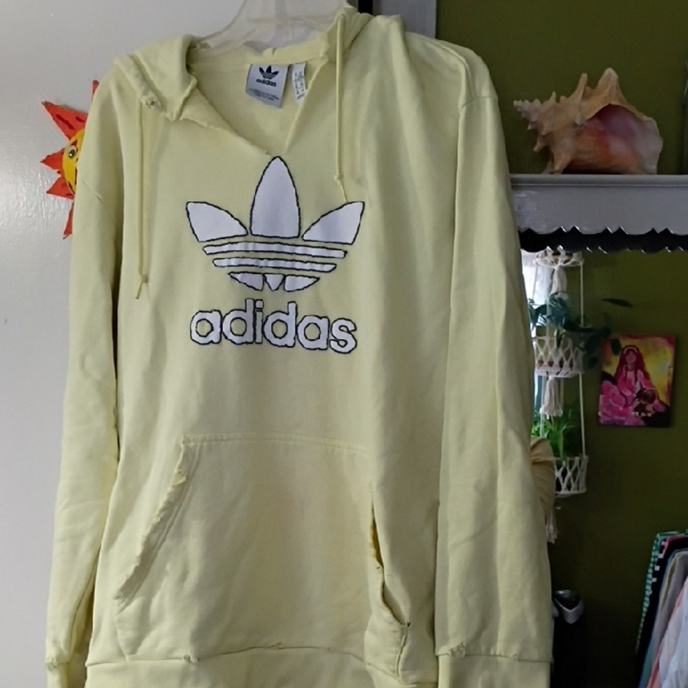adidas Light Yellow Trefoil Hoodie